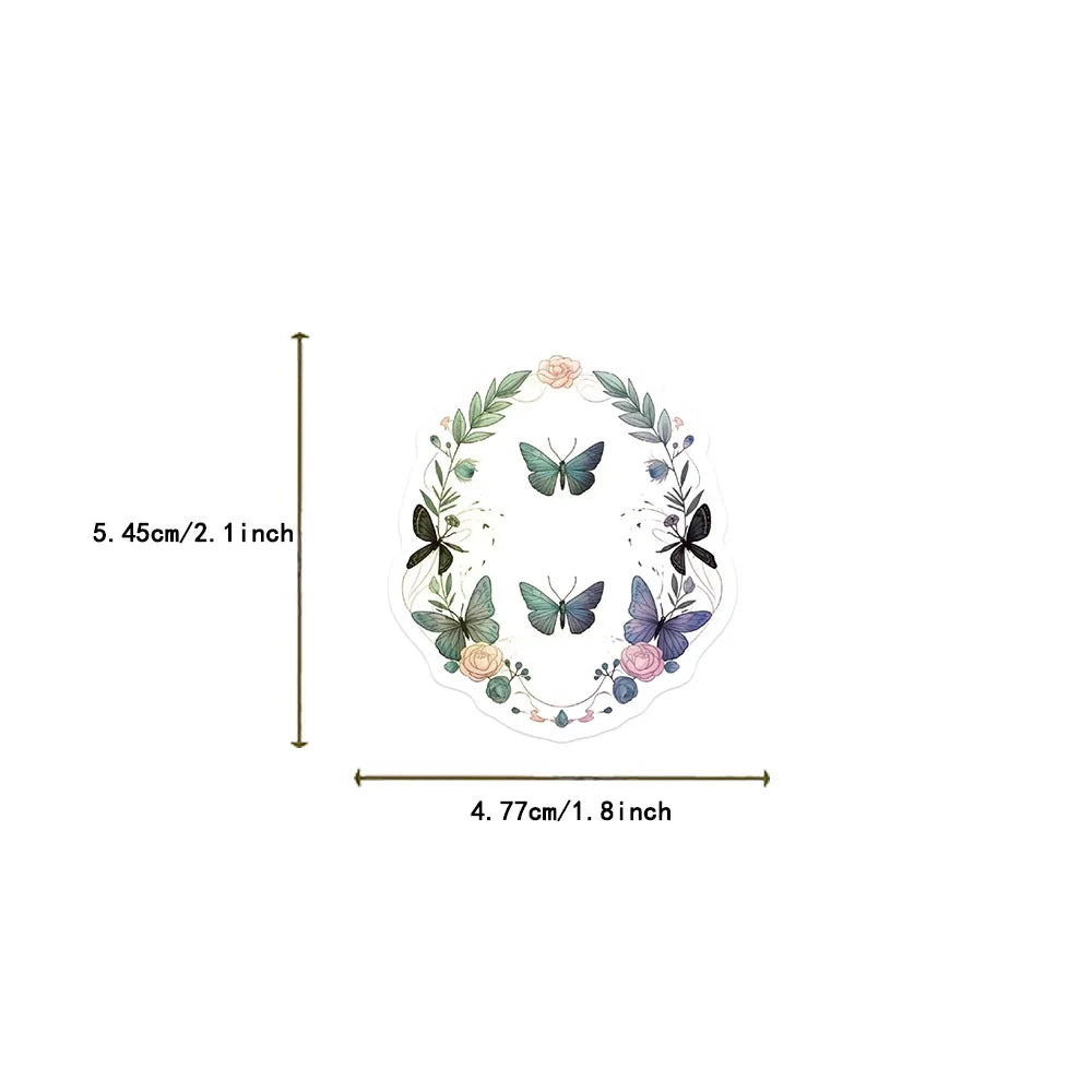 🍄🌿 50-pack Green Witch & Skogsmagi – Drömska Klistermärken i Vattentålig Vinyl