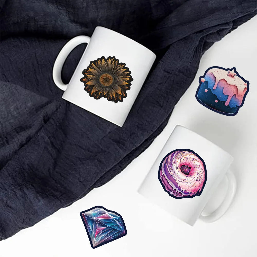 🌌 50-pack Night Galaxy – Mörk Mystik & Pastellglow i Vattentålig Vinyl