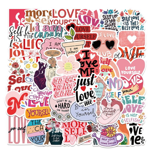 💗 50-pack Self Love – Självkärlek & Pepp i Vattentålig Vinyl