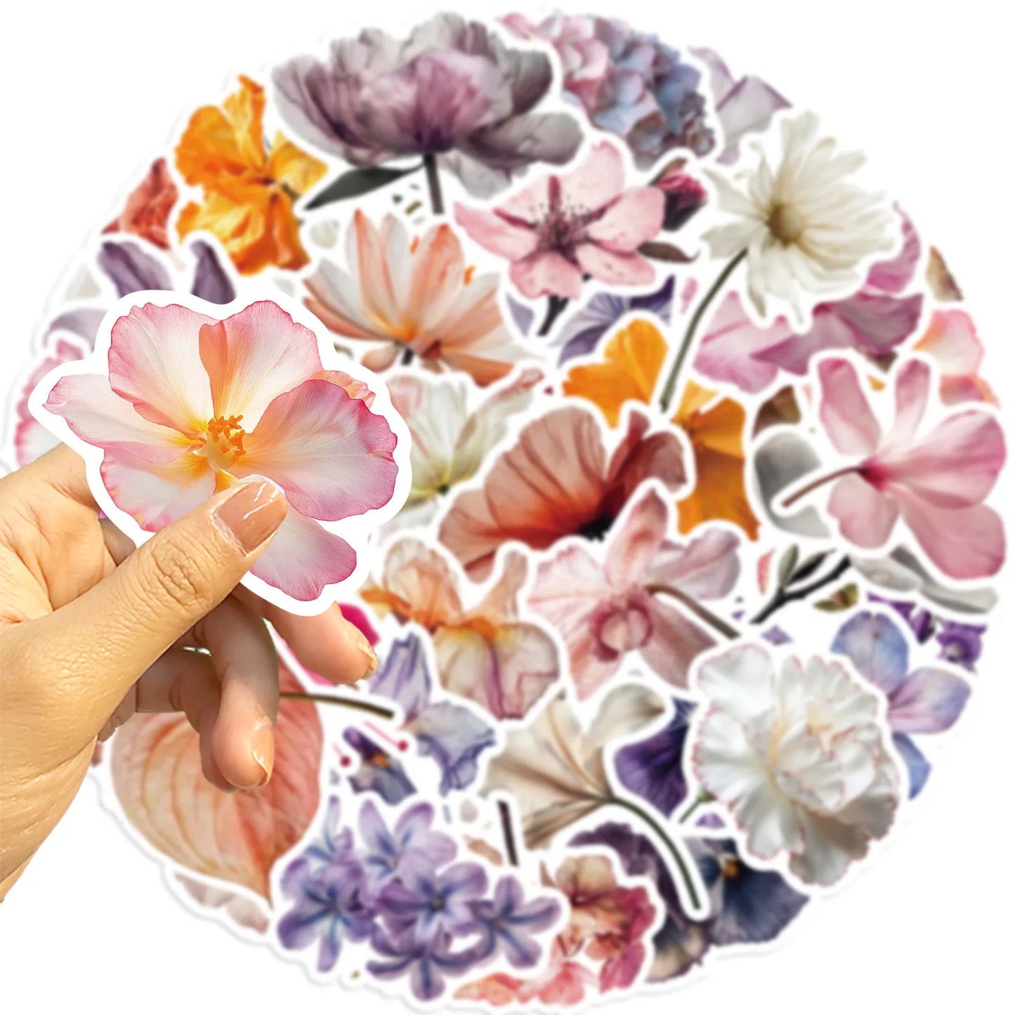 🌸 Herbarium To-Go – 50-pack Botaniska Blomster i Vattentålig Vinyl