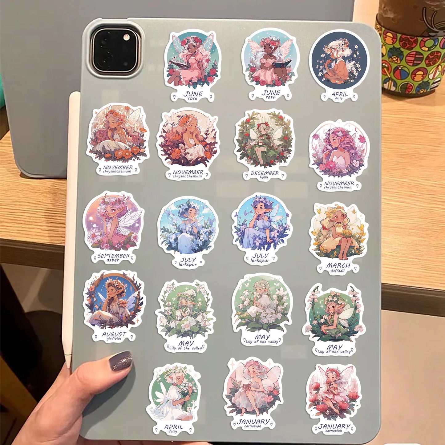 🌷🧚 50-pack Blomälvor – Månadens Fe & Blomma i Vattentålig Vinyl