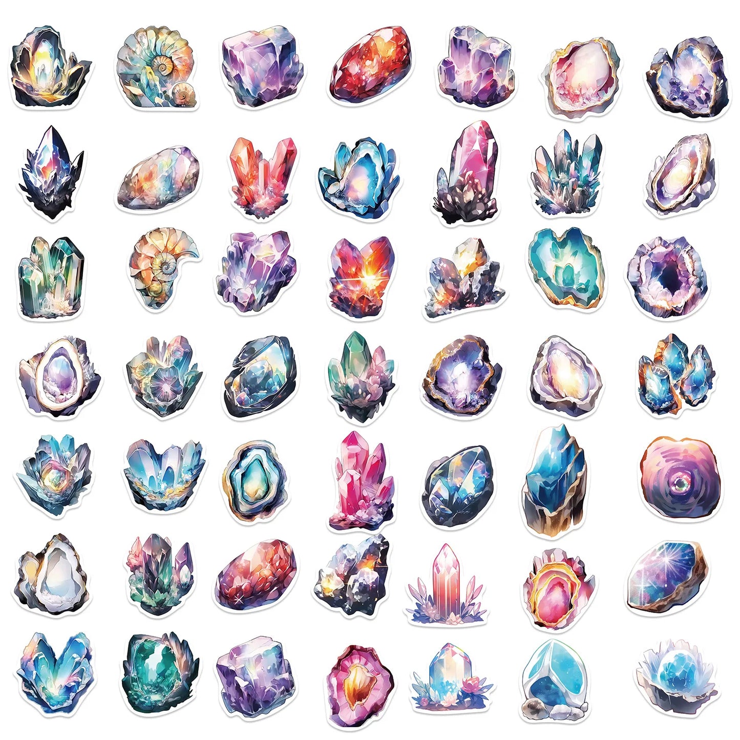 💎✨ 50-pack Kristallmagi – Geoder & Ädelstensglow i Vattentålig Vinyl