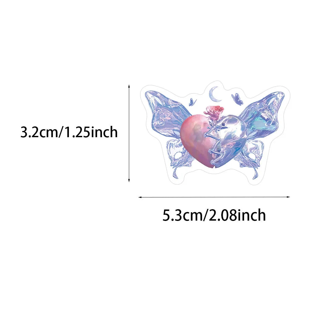 💖✨ 60-pack Valentine Hjärtan – Pastellglow i Vattentålig Vinyl