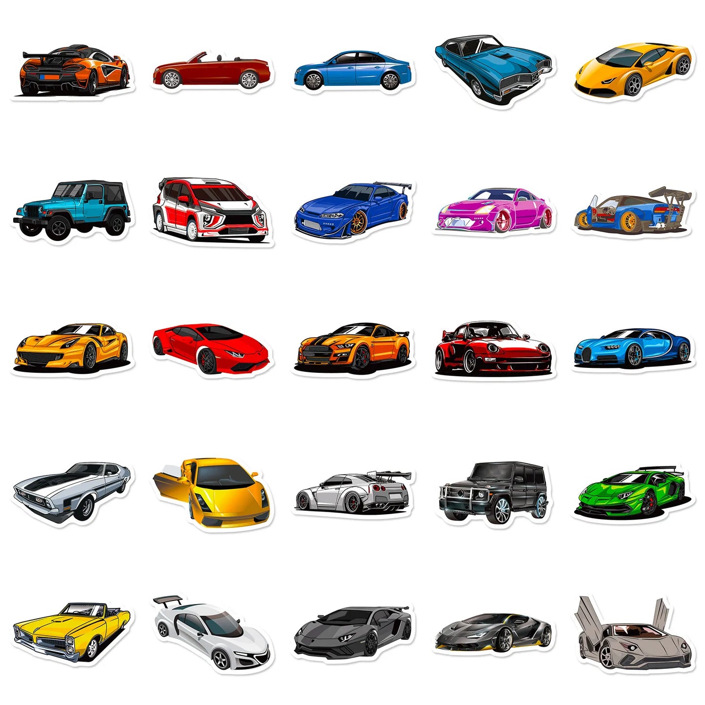 🏁🚗 50-pack Bilbonanza – Supercars, Klassiker & Off-road i Vattentålig Vinyl