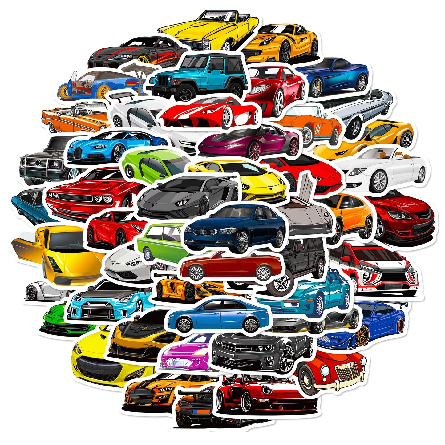 🏁🚗 50-pack Bilbonanza – Supercars, Klassiker & Off-road i Vattentålig Vinyl