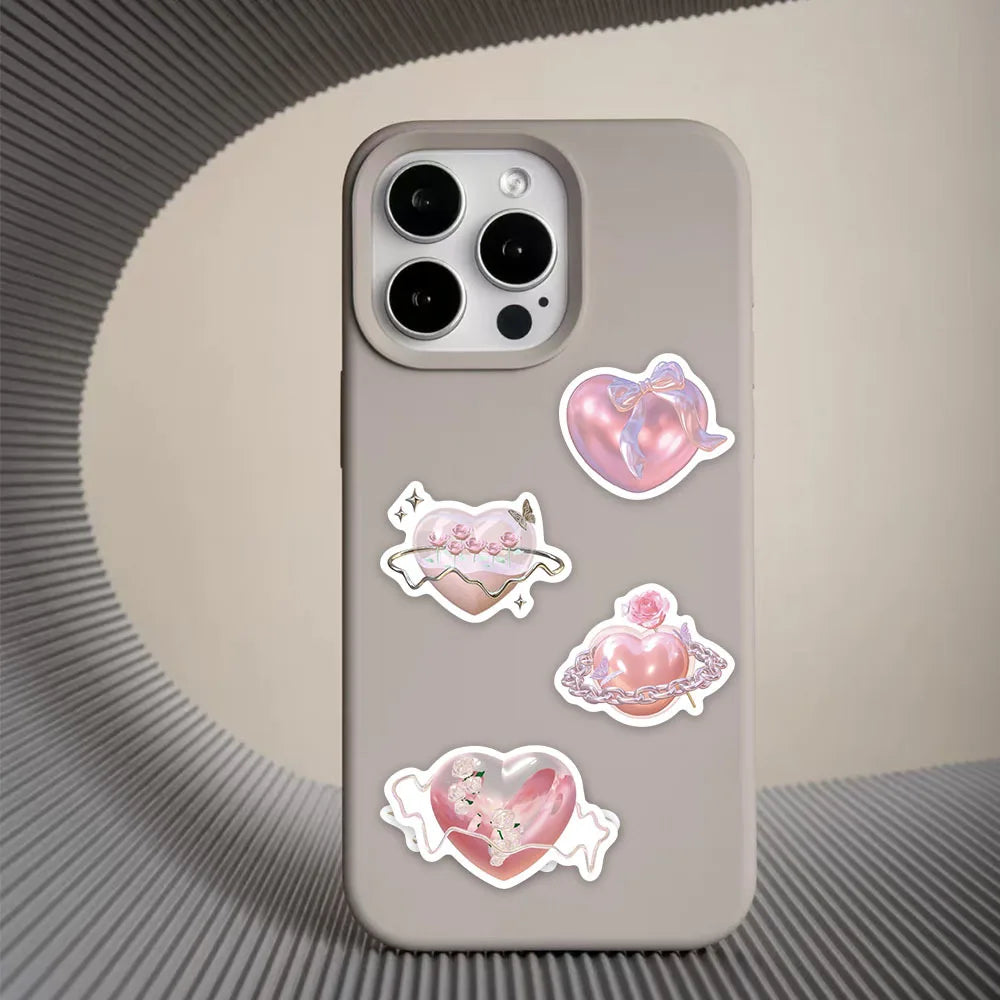 💖✨ 60-pack Valentine Hjärtan – Pastellglow i Vattentålig Vinyl