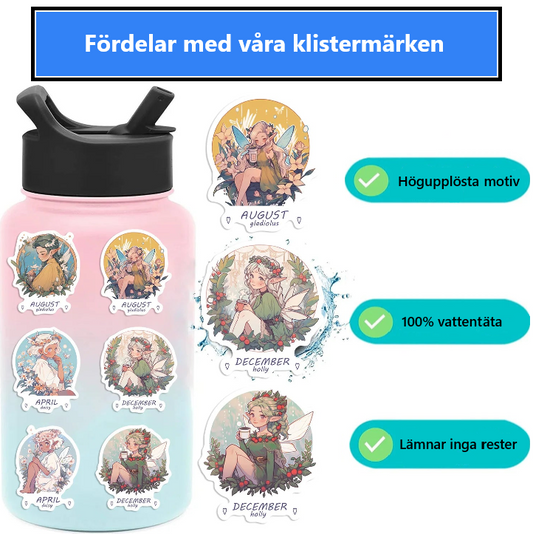 🌷🧚 50-pack Blomälvor – Månadens Fe & Blomma i Vattentålig Vinyl