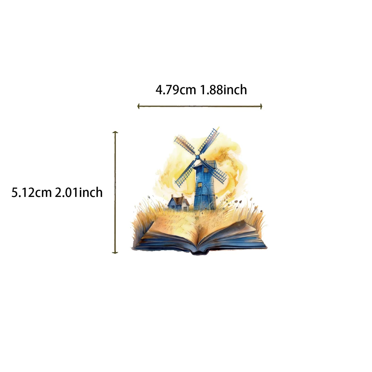 📖✨ 50-pack Magiska Bokvärldar – Vattentåliga Vinylklistermärken med Fantasi & Natur ✨🌿