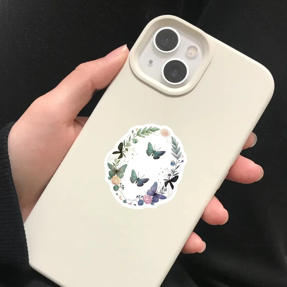 🍄🌿 50-pack Green Witch & Skogsmagi – Drömska Klistermärken i Vattentålig Vinyl