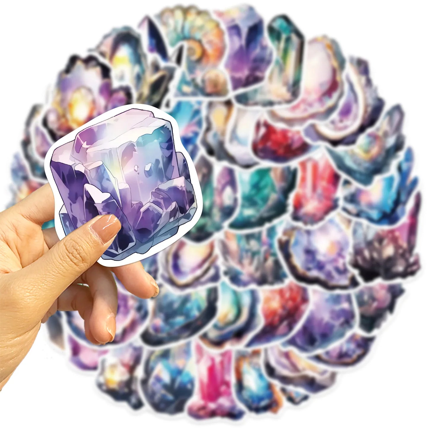 💎✨ 50-pack Kristallmagi – Geoder & Ädelstensglow i Vattentålig Vinyl