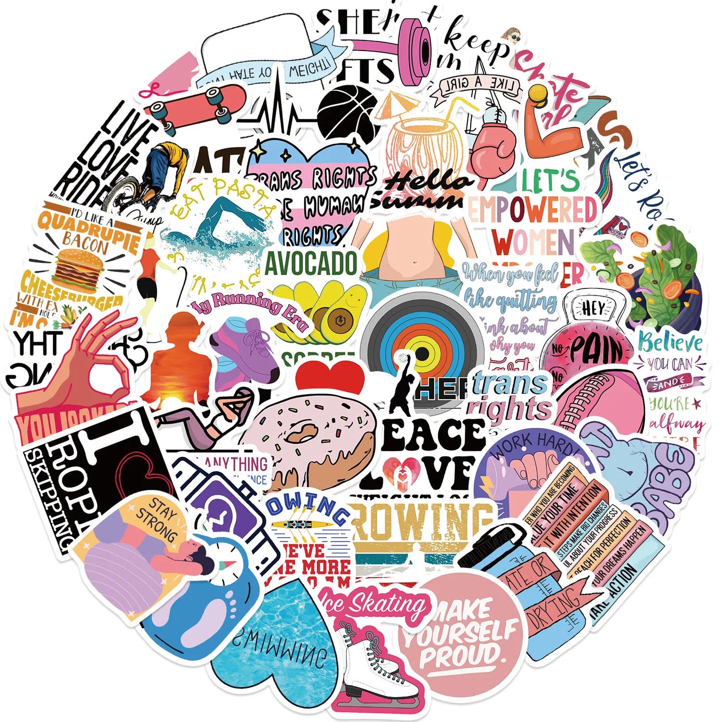 🏃‍♀️💪 50-pack Sport & Pepp – Träning, Pride & Power i Vattentålig Vinyl