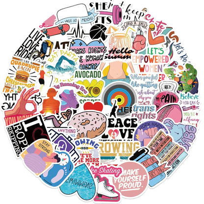 🏃‍♀️💪 50-pack Sport & Pepp – Träning, Pride & Power i Vattentålig Vinyl
