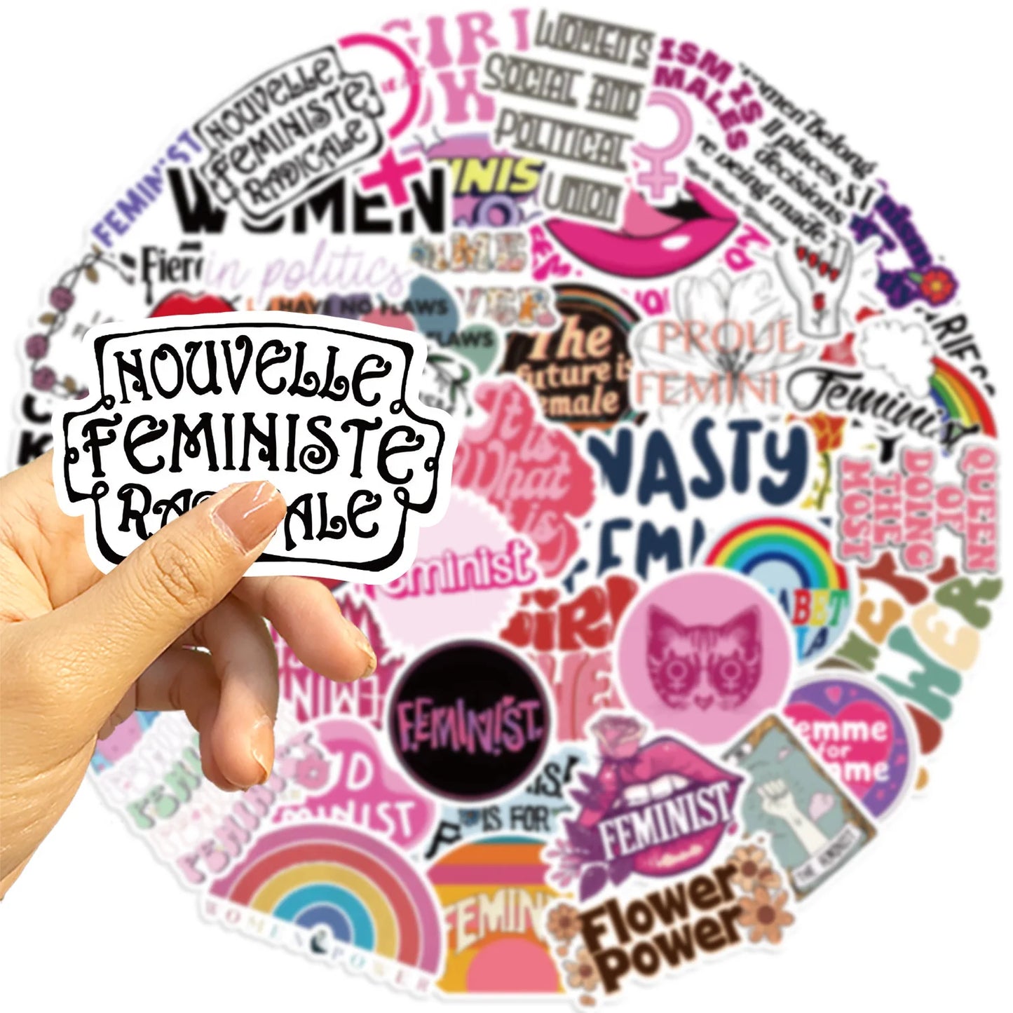 ✊🌈 50-pack Feminist Power – Peppiga Citat & Symboler i Vattentålig Vinyl