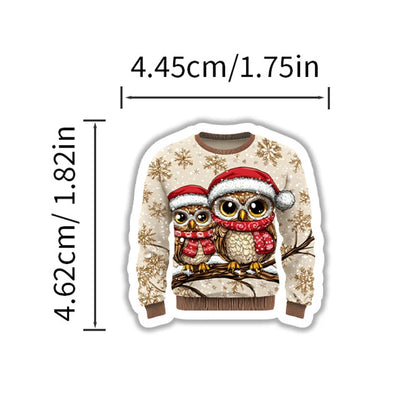 🧶🎅 50-pack Jultröje-klistermärken – Festliga Ugly Sweaters i Retrostil