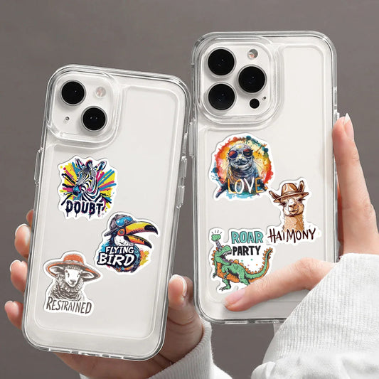 🕶️🐯 50-pack Coola Djur med Attityd – Street Art Stickers i Vinyl Grafitti style