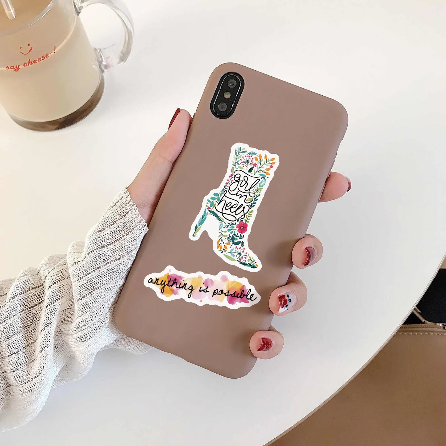 🌈 50-pack Pepp & Positivitet – Motiverande Quote-Stickers i Vattentålig Vinyl