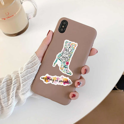 🌈 50-pack Pepp & Positivitet – Motiverande Quote-Stickers i Vattentålig Vinyl