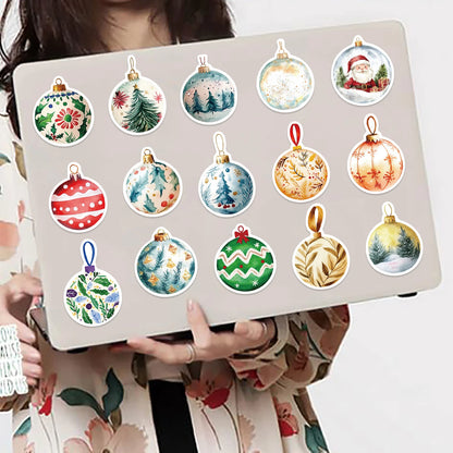 🎄✨ 56-pack Julkulor Deluxe – Akvarelliga Vintermotiv i Vattentålig Vinyl