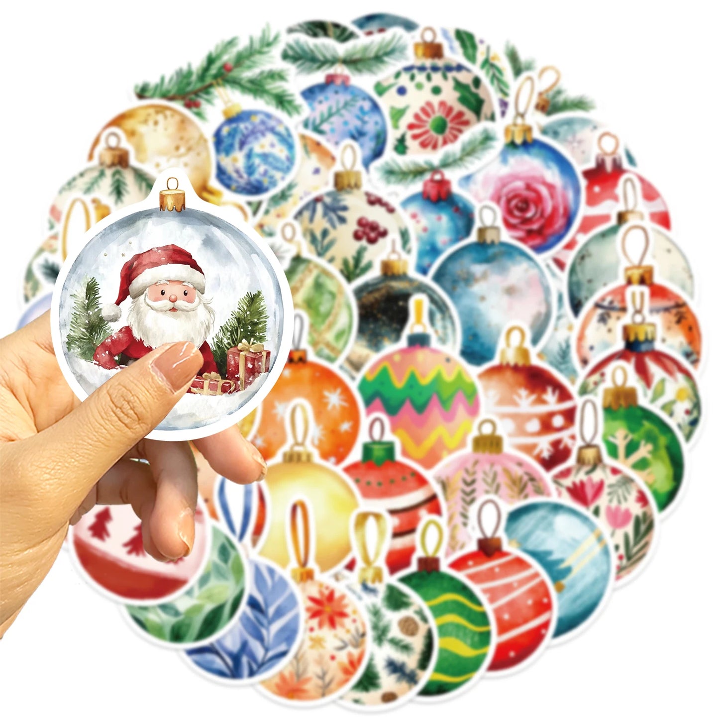 🎄✨ 56-pack Julkulor Deluxe – Akvarelliga Vintermotiv i Vattentålig Vinyl