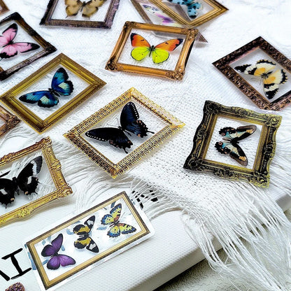 🦋🏛️ 52-pack Fjärilsgalleri – Vintage Ramar & Vackra Vingslag i Vattentålig Vinyl
