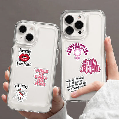 ✊🌈 50-pack Feminist Power – Peppiga Citat & Symboler i Vattentålig Vinyl