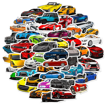 🏁🚗 50-pack Bilbonanza – Supercars, Klassiker & Off-road i Vattentålig Vinyl