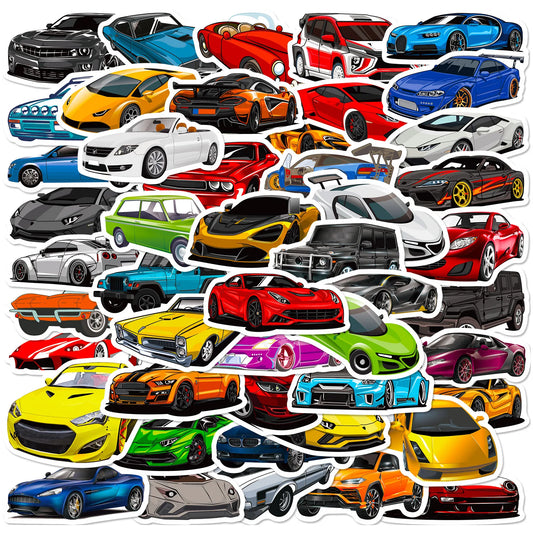 🏁🚗 50-pack Bilbonanza – Supercars, Klassiker & Off-road i Vattentålig Vinyl