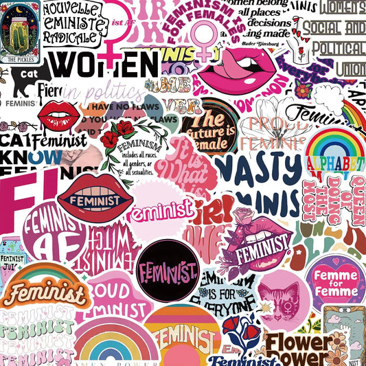 ✊🌈 50-pack Feminist Power – Peppiga Citat & Symboler i Vattentålig Vinyl