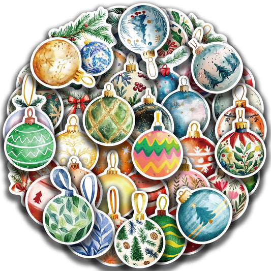 🎄✨ 56-pack Julkulor Deluxe – Akvarelliga Vintermotiv i Vattentålig Vinyl